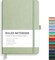 Notebook Journal - A5 College Ruled Notebook with 192 Numbered Pages, Notebook for Work, School, Writing, 100 GSM Acid-Free Paper, Leather Hardcover, Inner Pocket, 5.7'' × 8.3'' (Light Green)